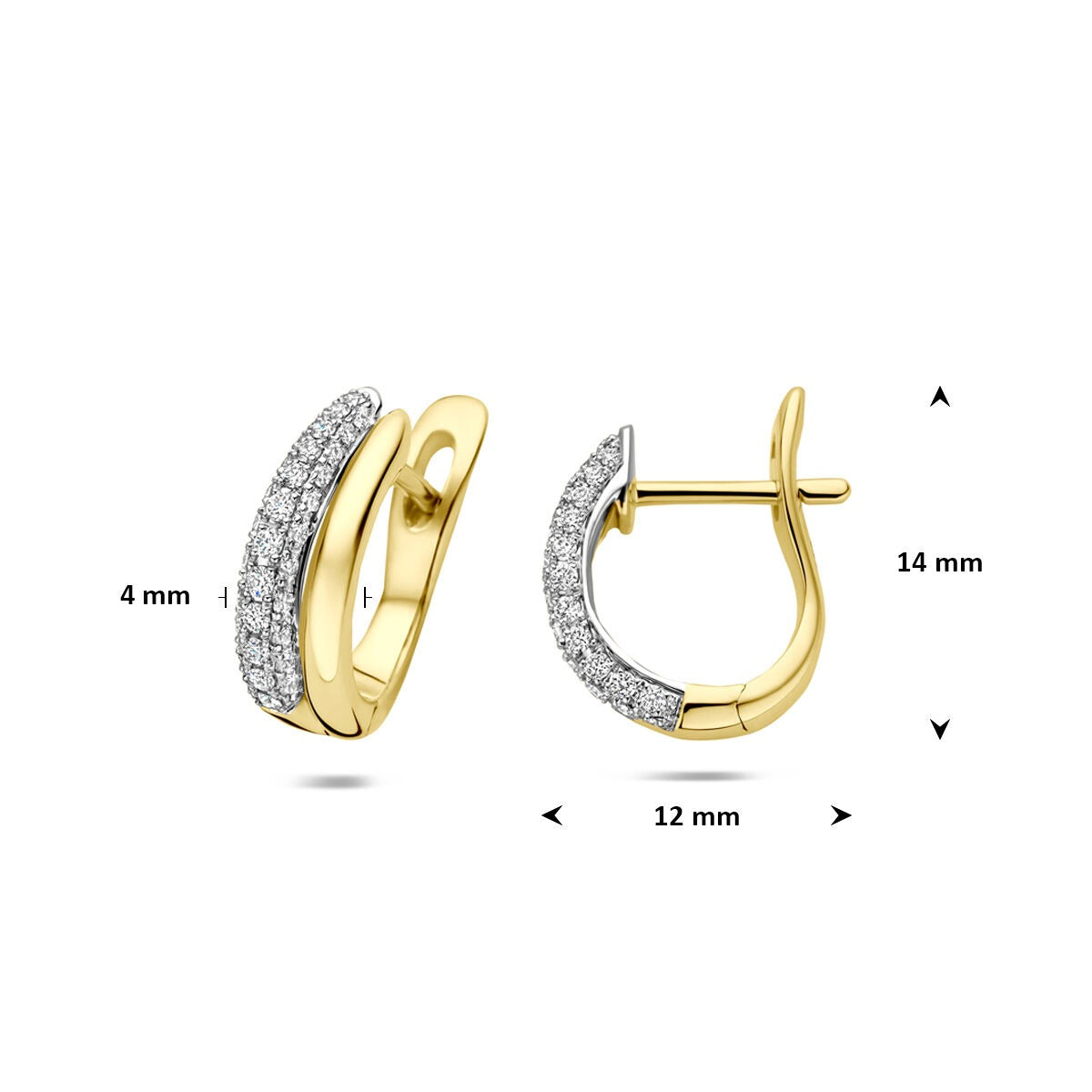 Créoles en or bicolore 14k avec diamant