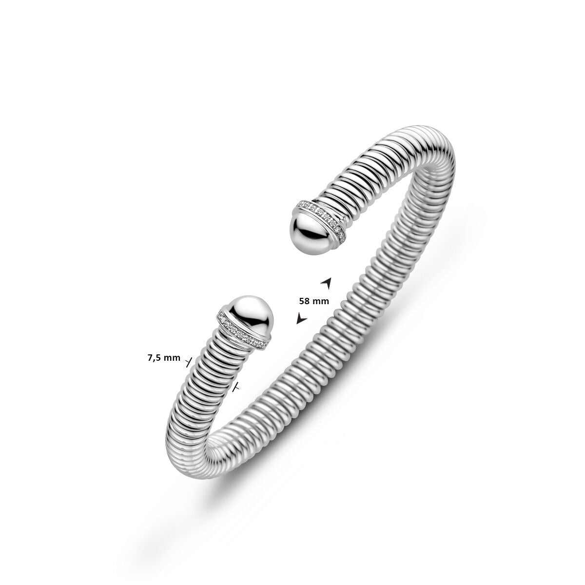 Bracelet pour femme en argent – bracelet rigide rhodié