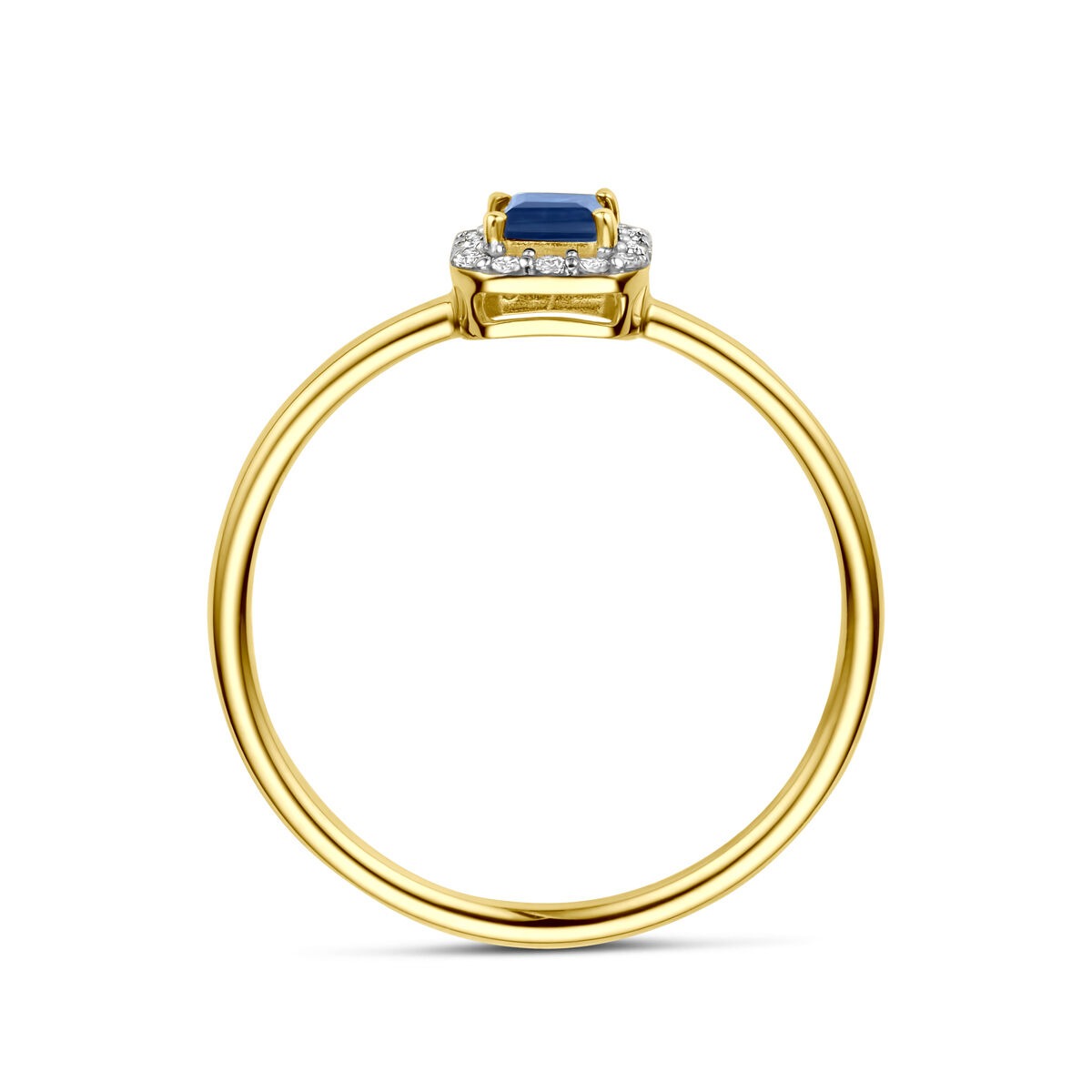 Bague en or avec saphir et diamant – 14k