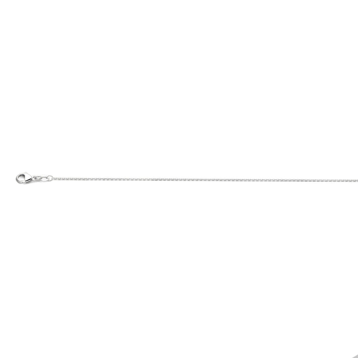 collier en or blanc pour femme – collier ancre 45 cm