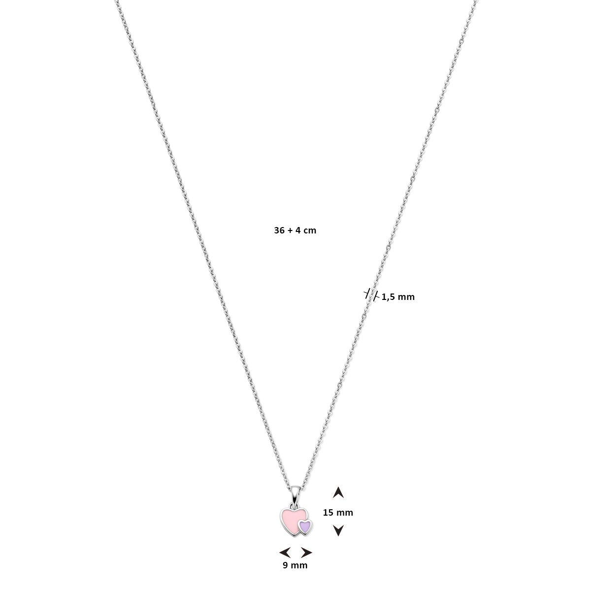 Collier pour enfant en argent avec des cœurs – rhodié argent 925