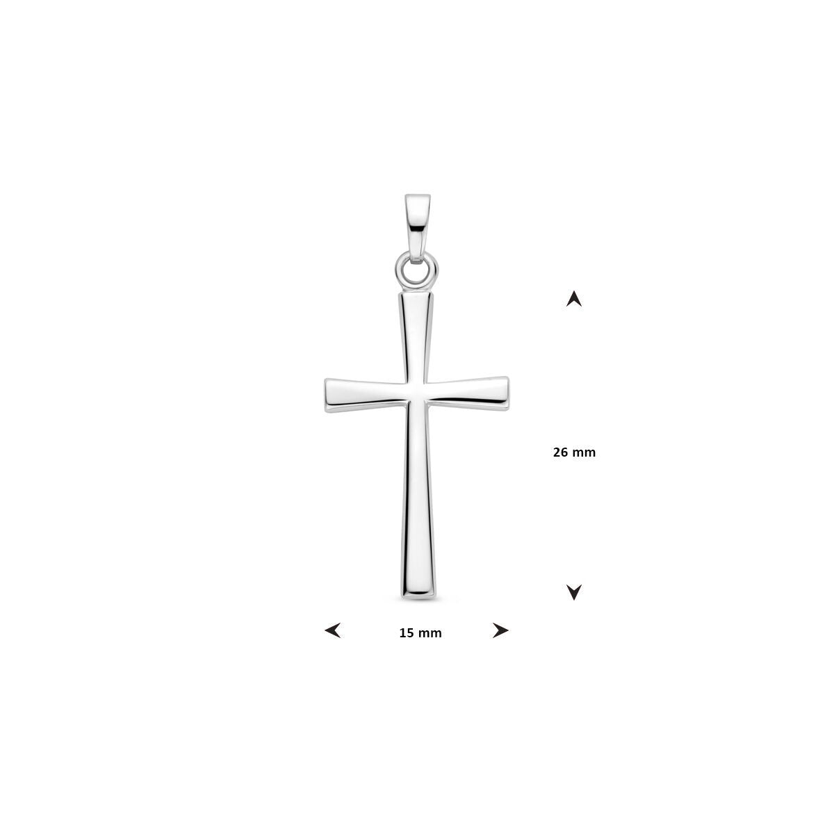 Pendentif croix en argent – rhodié argent 925
