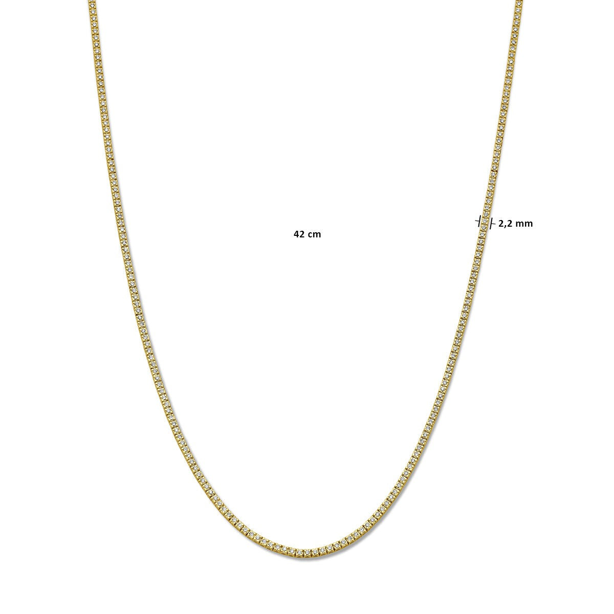 collier en or jaune 14k avec diamants cultivés en laboratoire – 3.00ct
