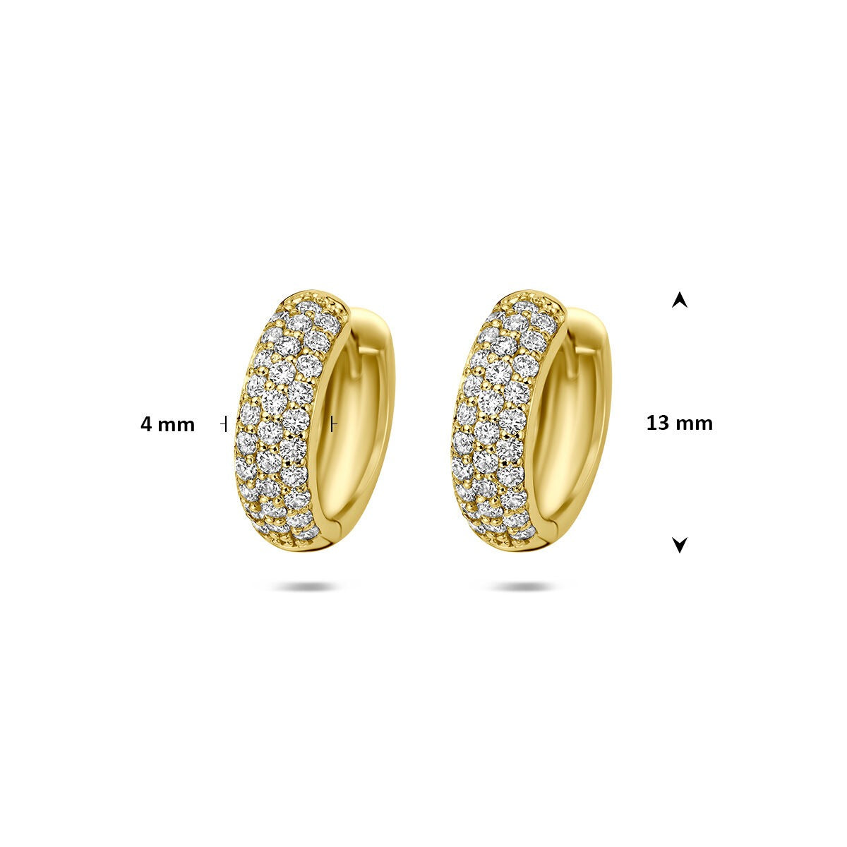 Créoles en or jaune 14k avec diamant cultivé en laboratoire