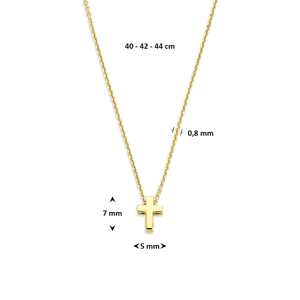 Collier en or jaune 14k avec croix