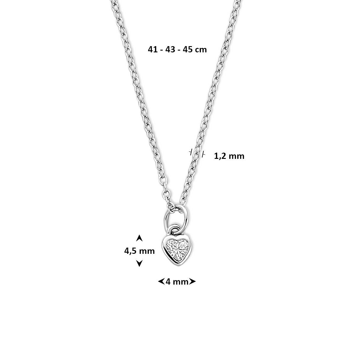 Collier en argent 925 avec cœur et zircone