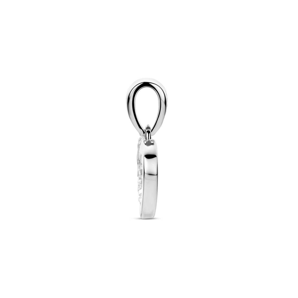 Pendentif en forme de cœur en argent avec zircone – rhodié argent 925