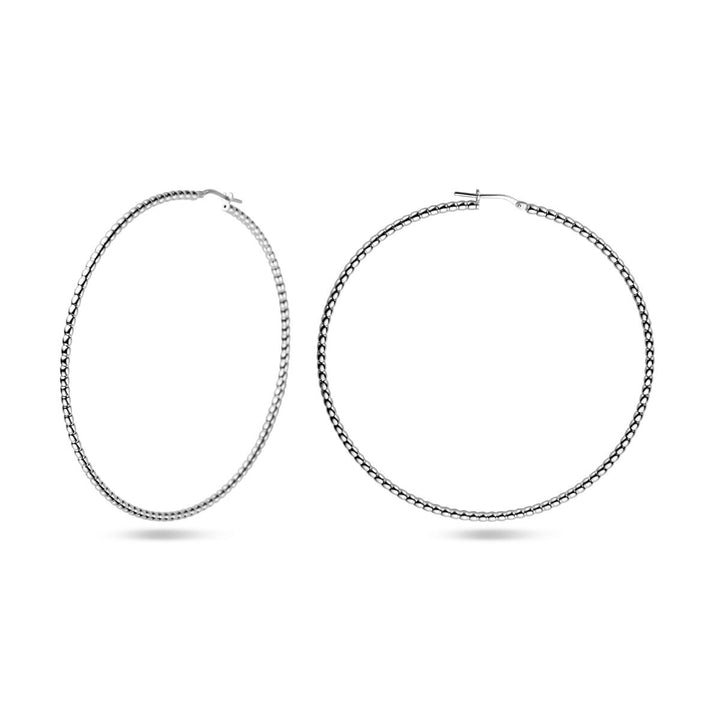 Zilveren oorringen – gerhodineerd 925 zilver, 75 mm