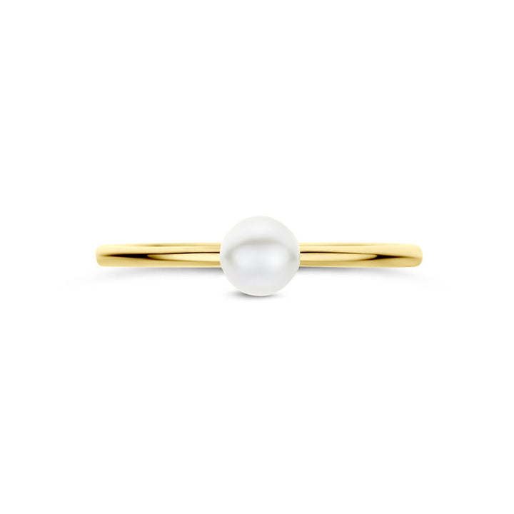 9k Geelgouden ring met parel