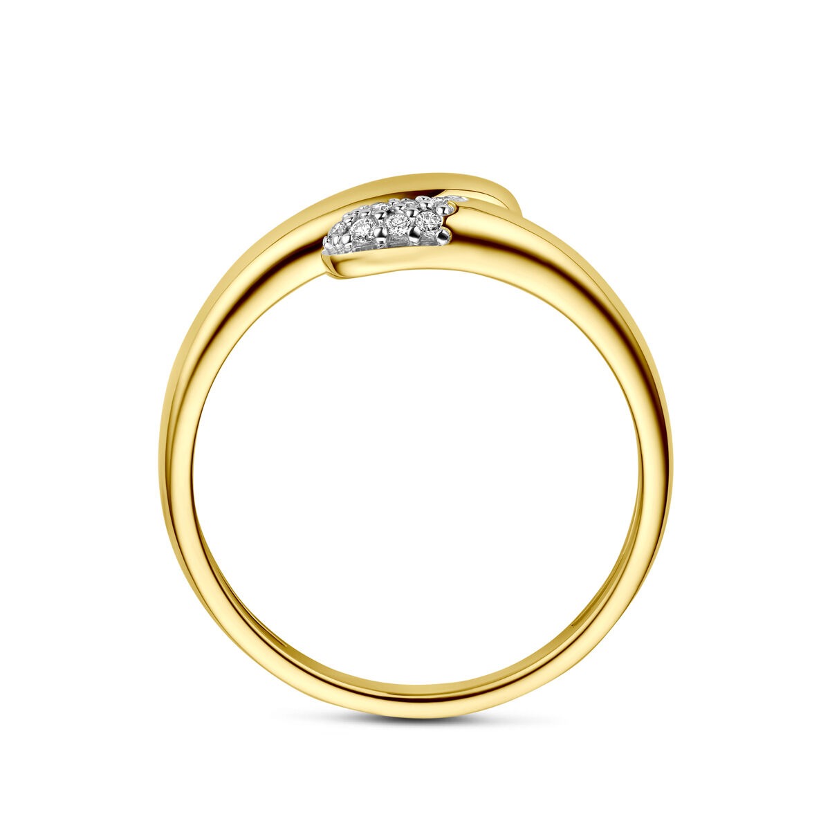 bague en or jaune 14k avec diamant