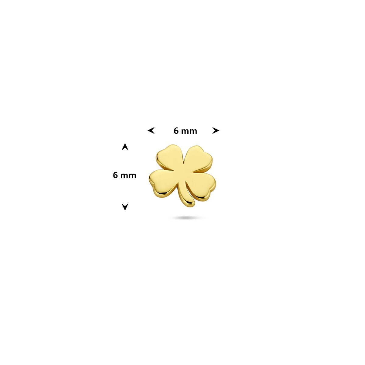 Piercing à plat en argent plaqué or trèfle – argent 925