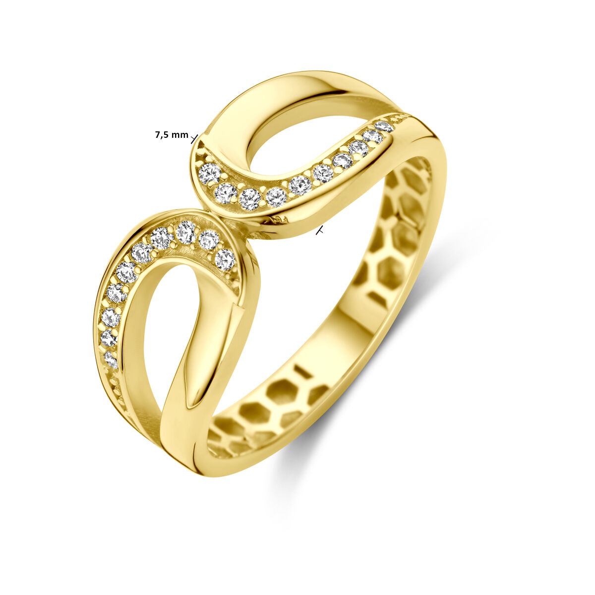 Bague en or jaune 9k avec zircone