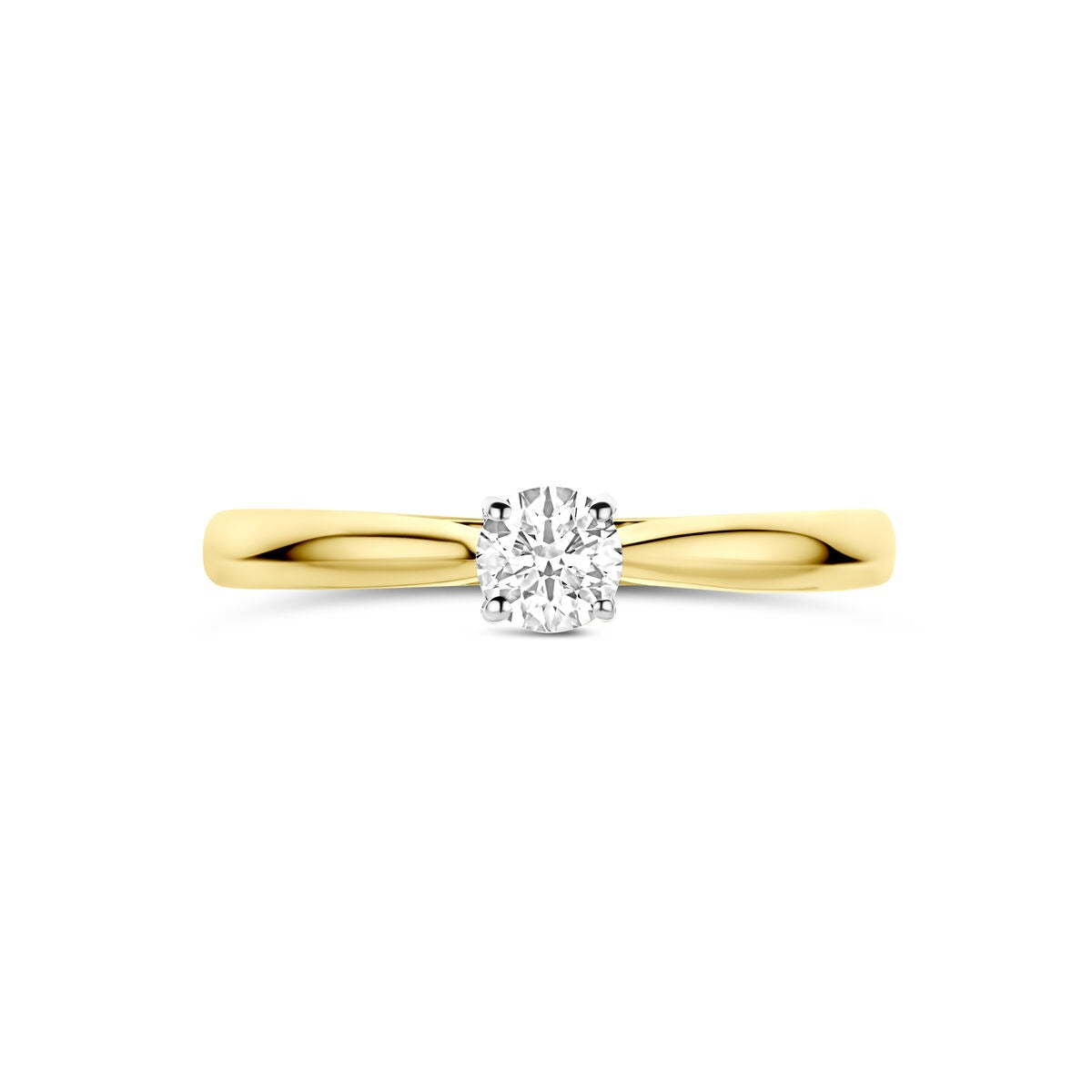 Bague en or jaune et blanc bicolore 14k avec diamant cultivé en laboratoire de 0,25 ct