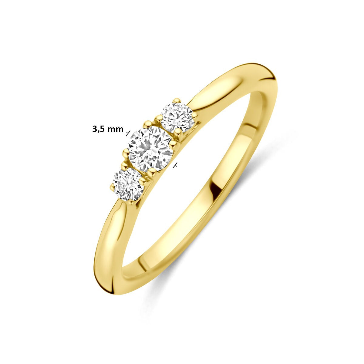 Bague en or jaune 14k avec diamant de culture de 0,26 ct