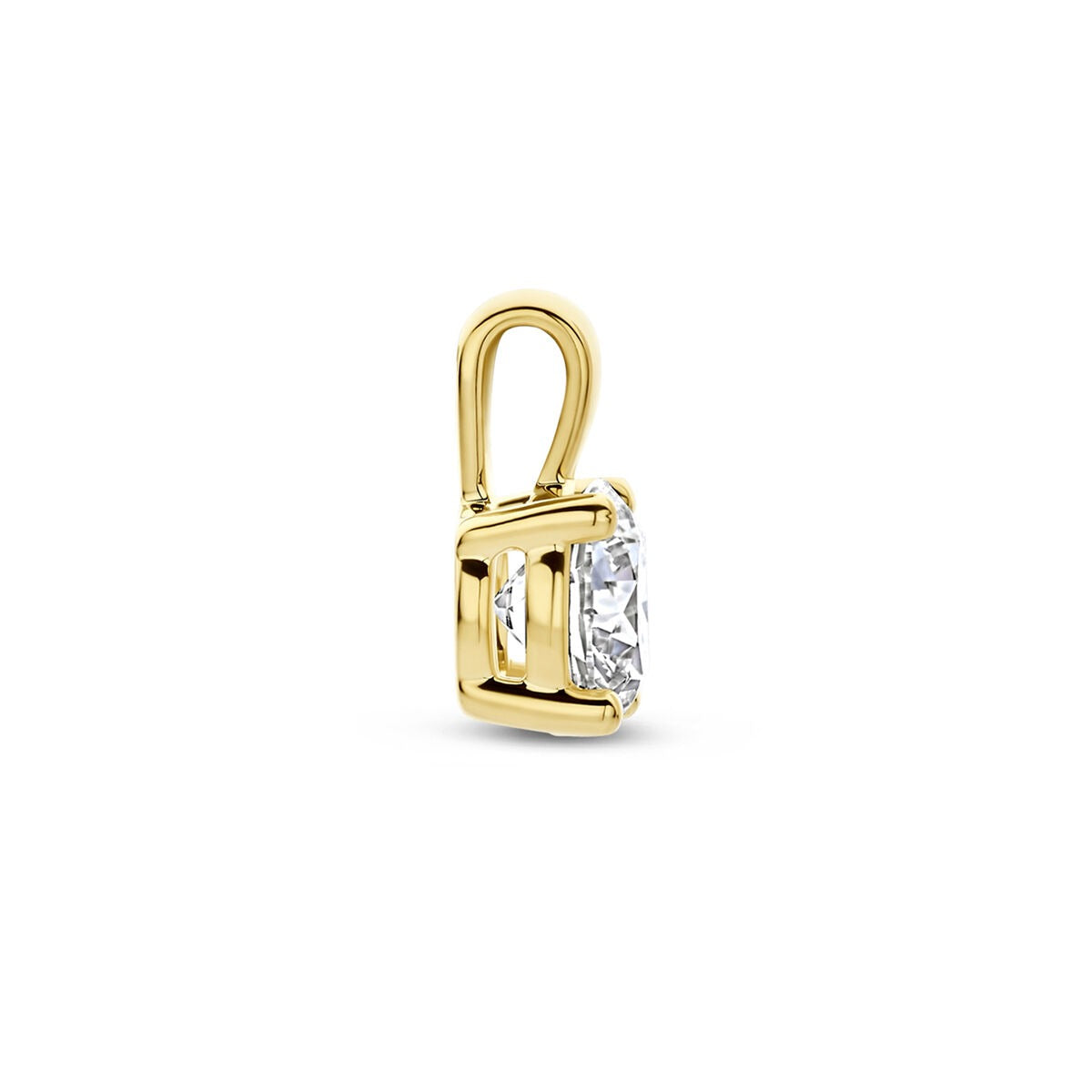 Pendentif en or jaune 14k avec diamant cultivé en laboratoire – Taillé en brillant 0.50 ct