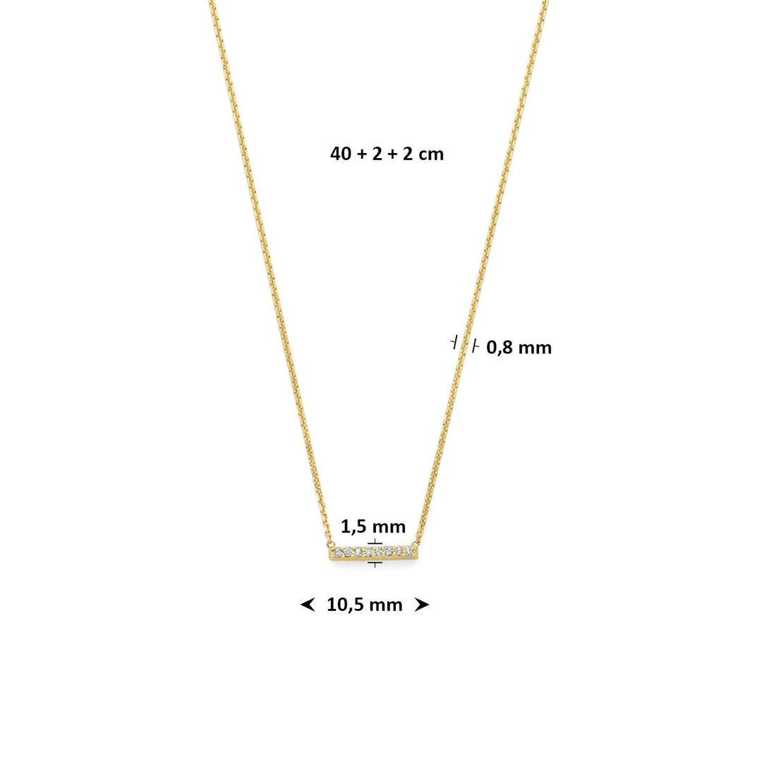 14k Geelgouden collier met lab grown diamant