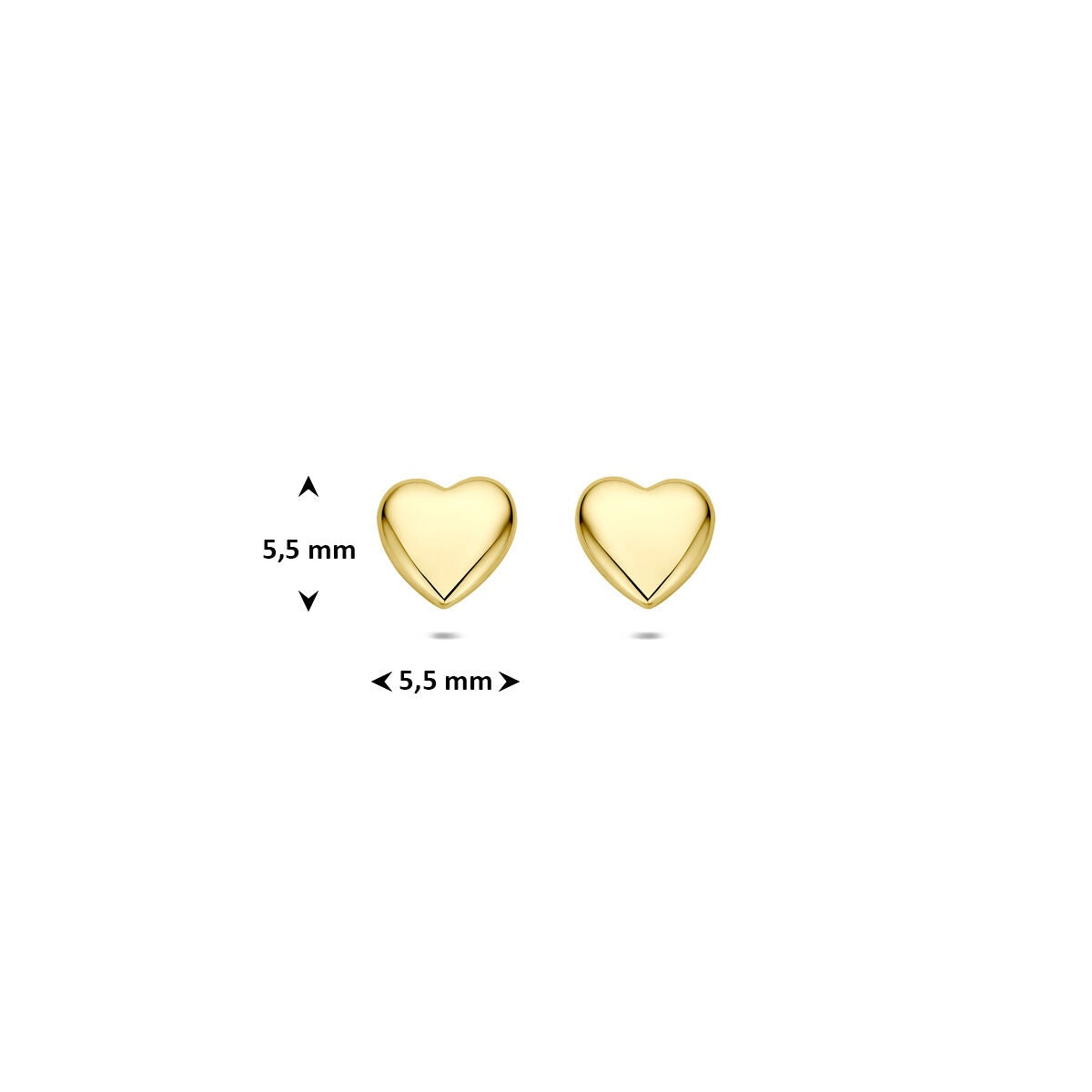 Puces d'oreilles cœur plaqué or argent 925