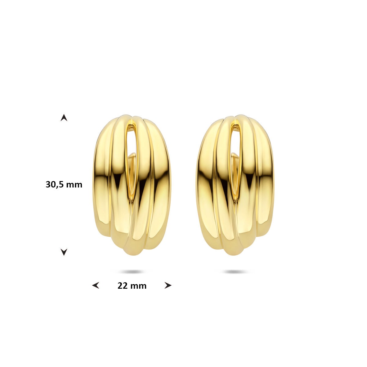 Boucles d'oreilles en argent plaqué or - forme élégante avec éclat doré