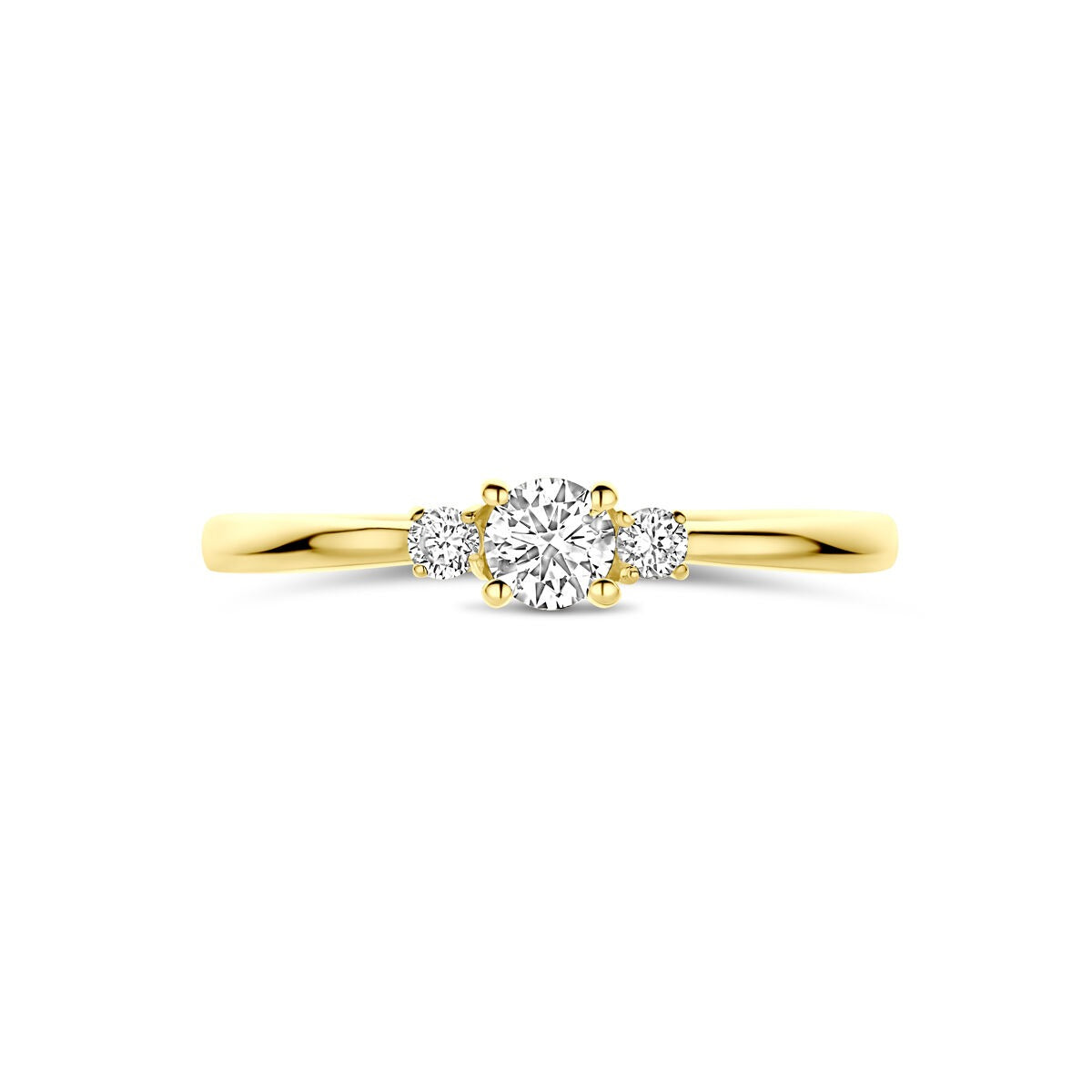 Bague en or jaune 14k avec diamant de 0,25 ct cultivé en laboratoire