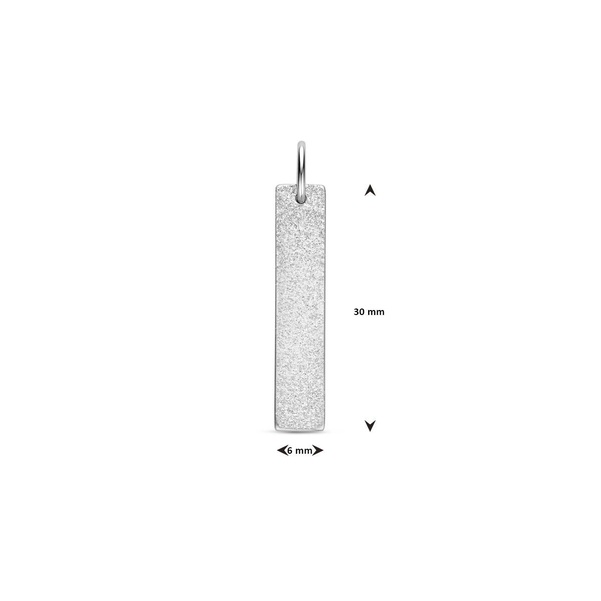 Pendentif en argent – rhodié argent 925 en rectangle mince