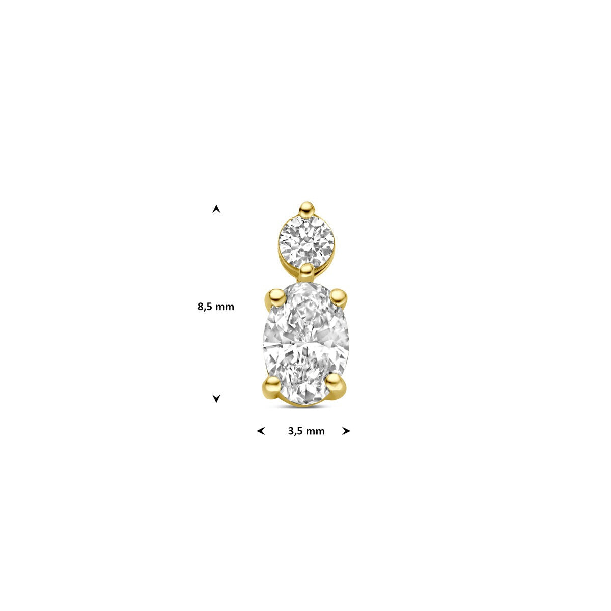 pendentif en or jaune 14k avec diamant cultivé en laboratoire