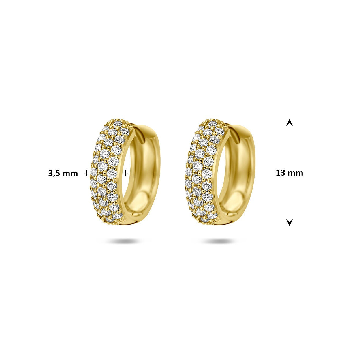 Créoles en or jaune 14k avec diamant cultivé en laboratoire