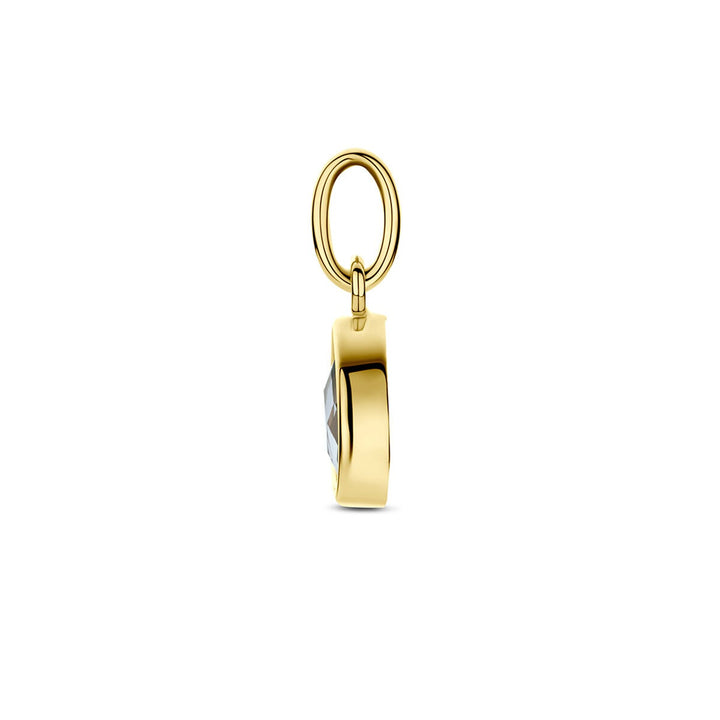 14k Geelgouden hanger met blauwe topaas