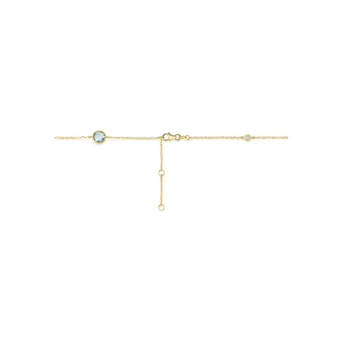 collier en or jaune 14k avec citrine, améthyste, topaze et diamant 0,25 ct