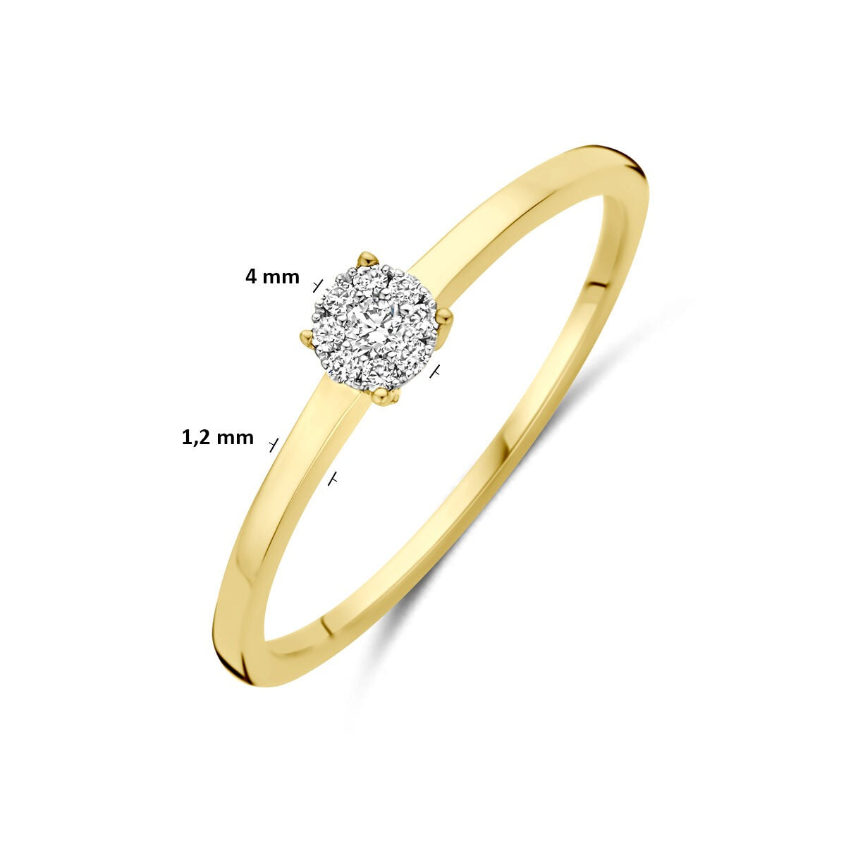 bague en or bicolore 14k avec diamant 0.06ct