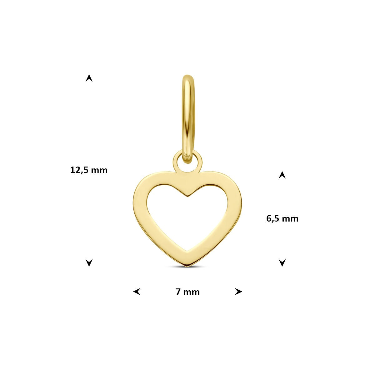 pendentif en or jaune en forme de cœur 14k