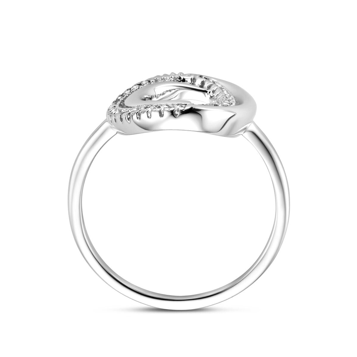 Bague en argent pour femme avec zircone – design large 16 mm