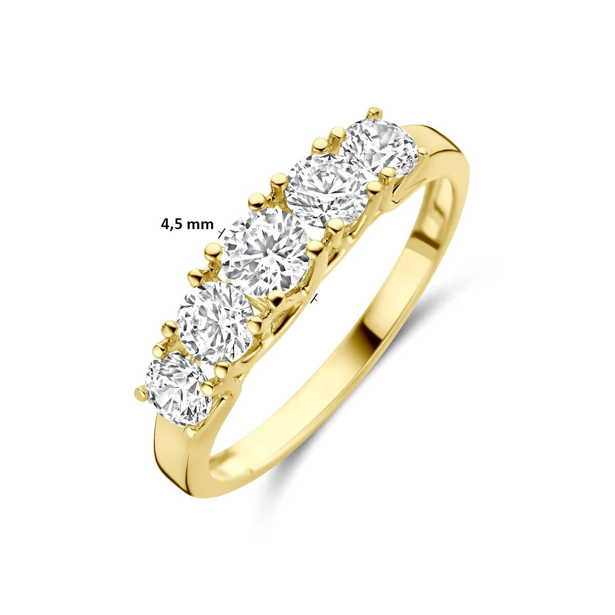 Bague pour femme en or jaune avec zircone – 14k or jaune