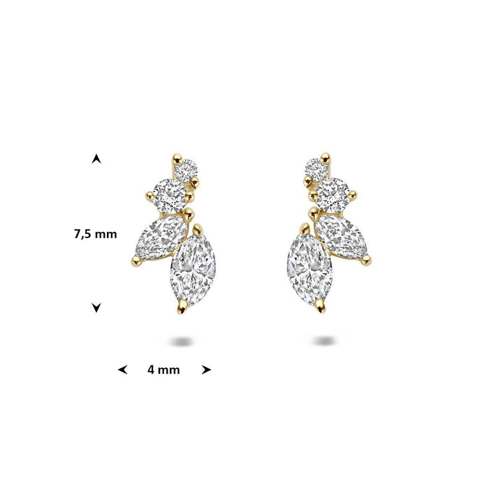 14k Geelgouden oorknoppen met lab grown diamant