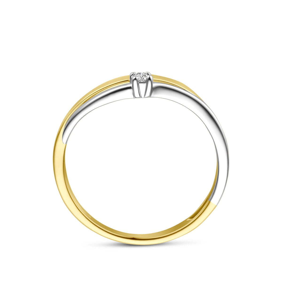 bague en or jaune et blanc bicolore avec diamant