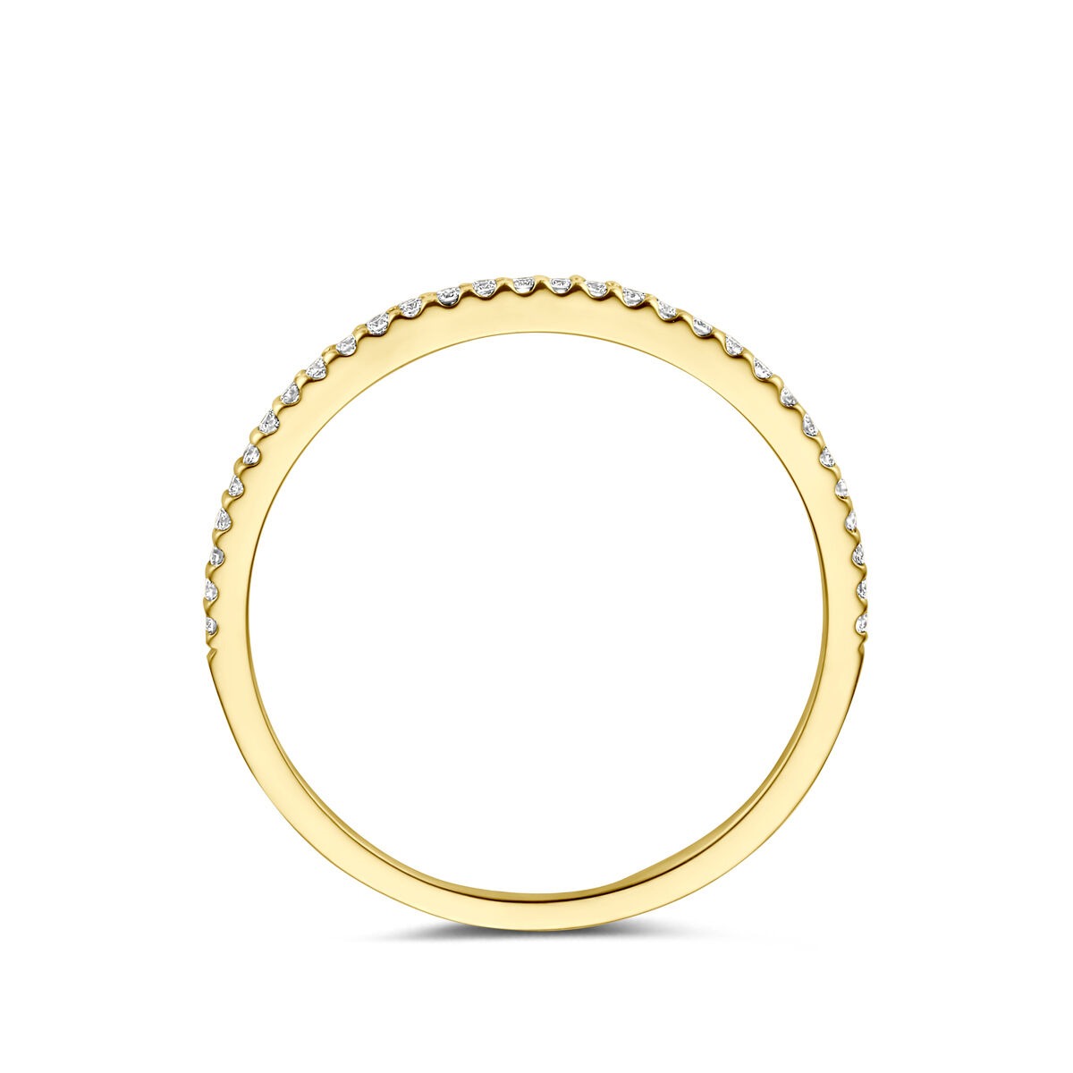 Bague pour femme en or jaune 14k avec diamant – alliance fine