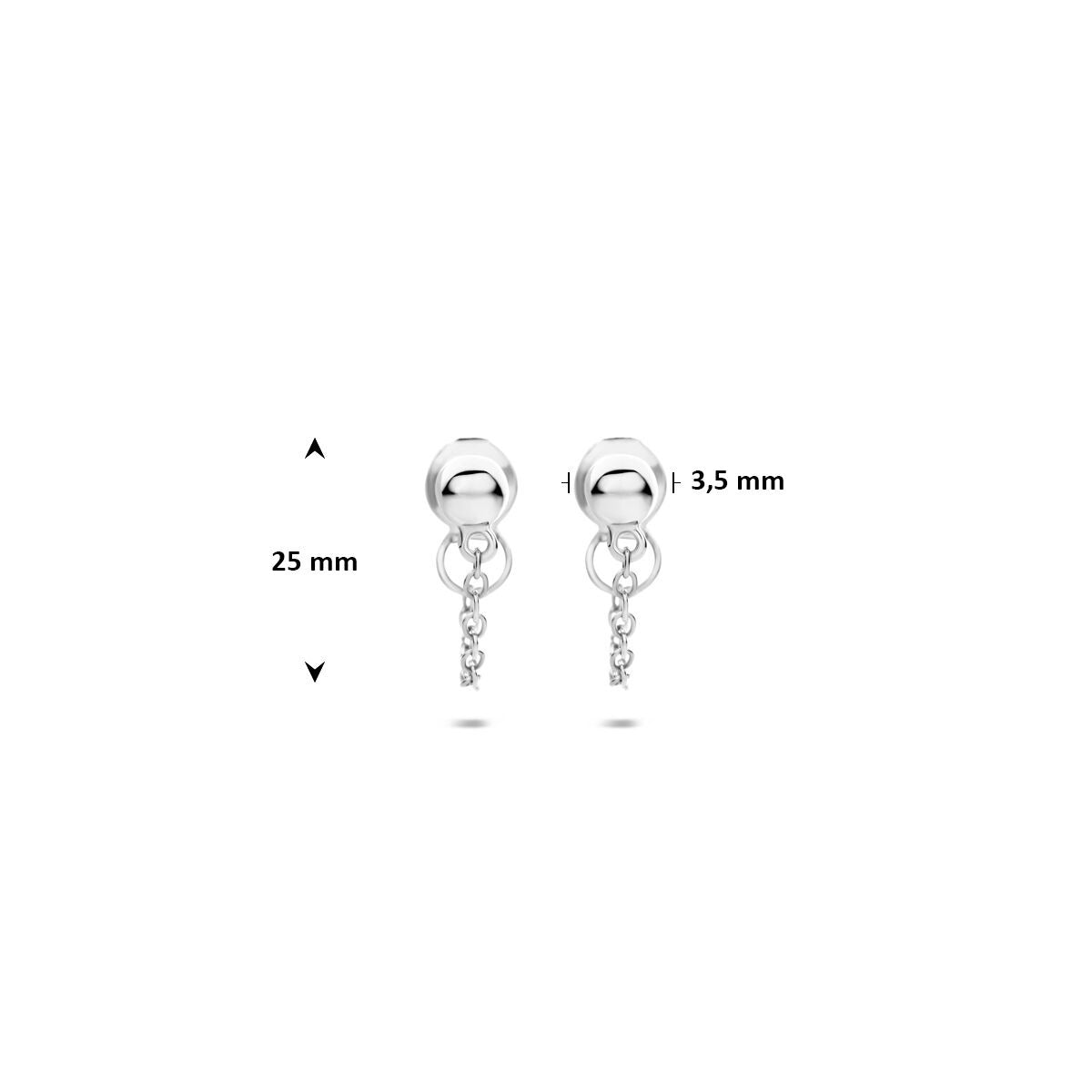 Boucles d'oreilles en argent avec boule – rhodié argent 925