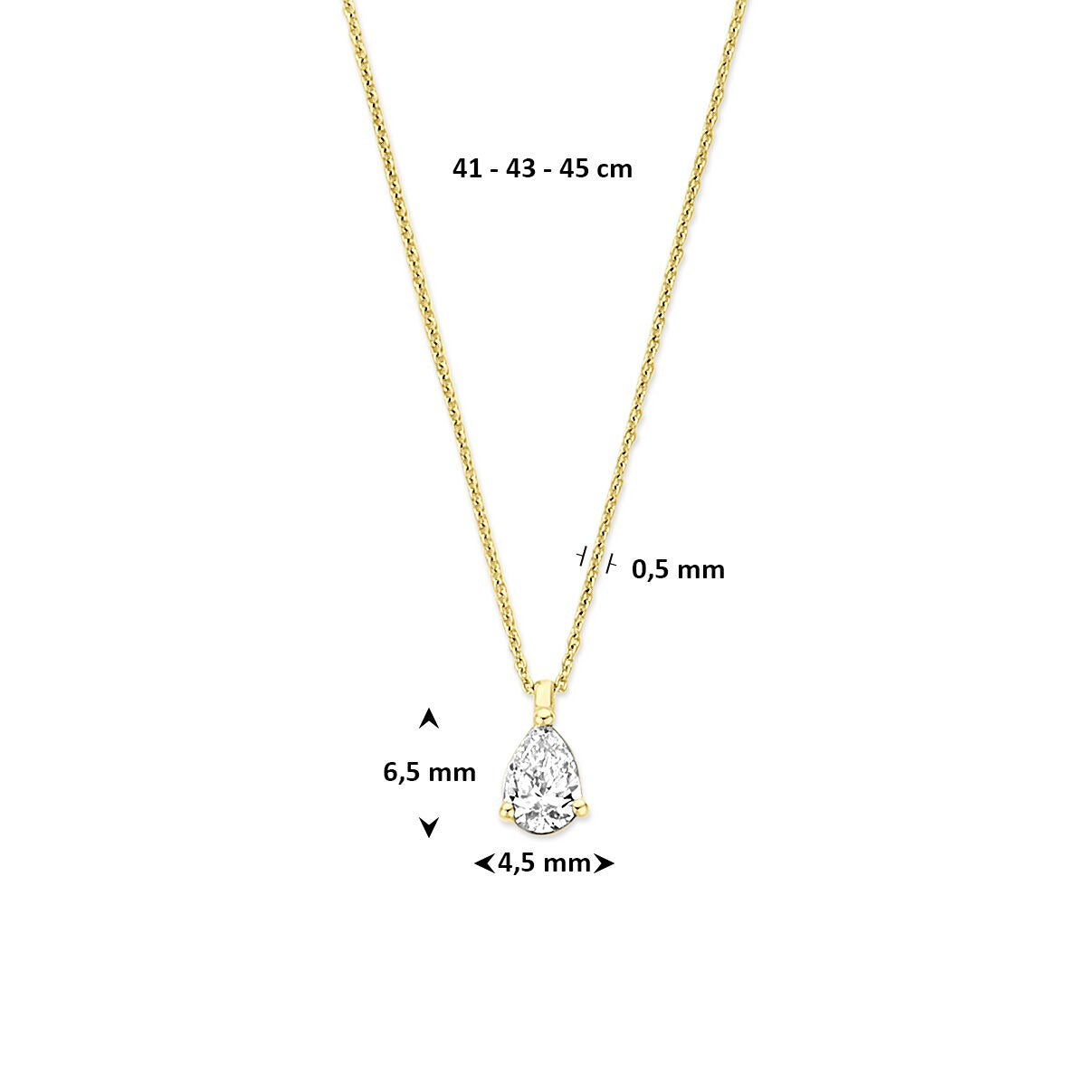 Collier en or 14k avec diamant cultivé en laboratoire