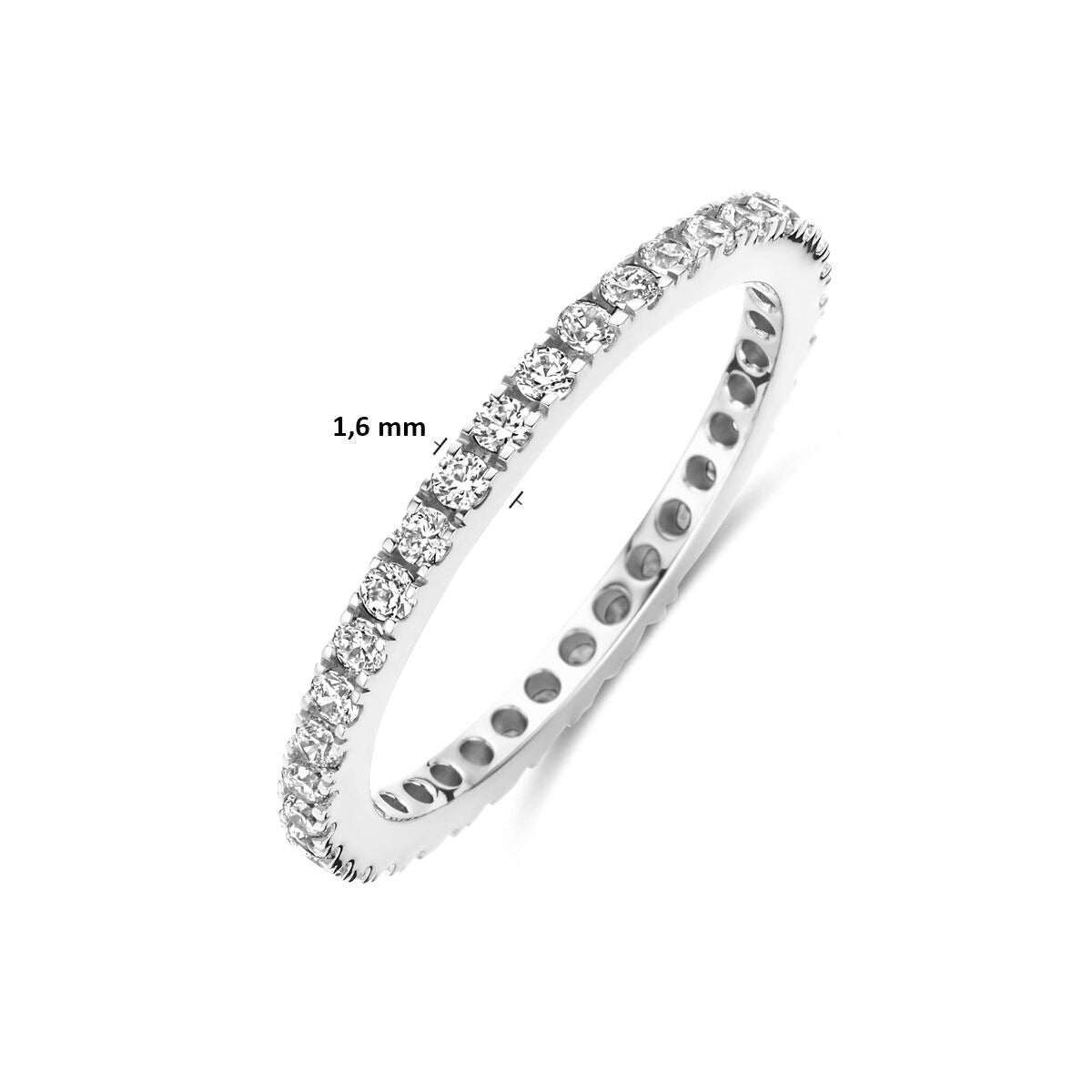 Bague en argent 925 rhodiée avec zircone