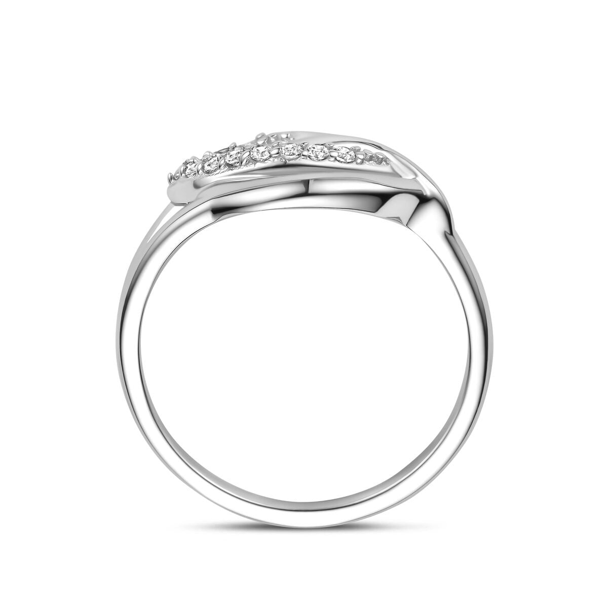 Bague en argent pour femme avec zircone – 10 mm de large