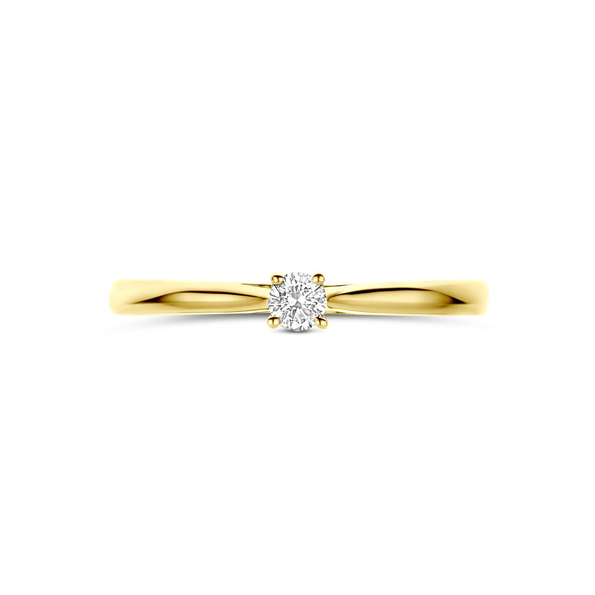 Bague en or jaune 14k avec diamant lab grown de 0,10 ct