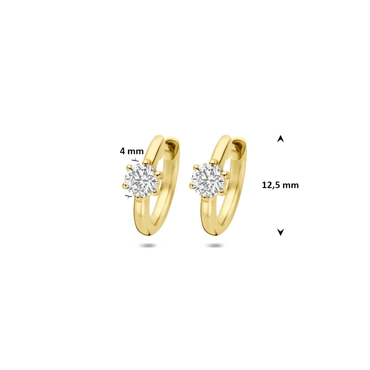 Créoles en or 14k avec diamant cultivé en laboratoire