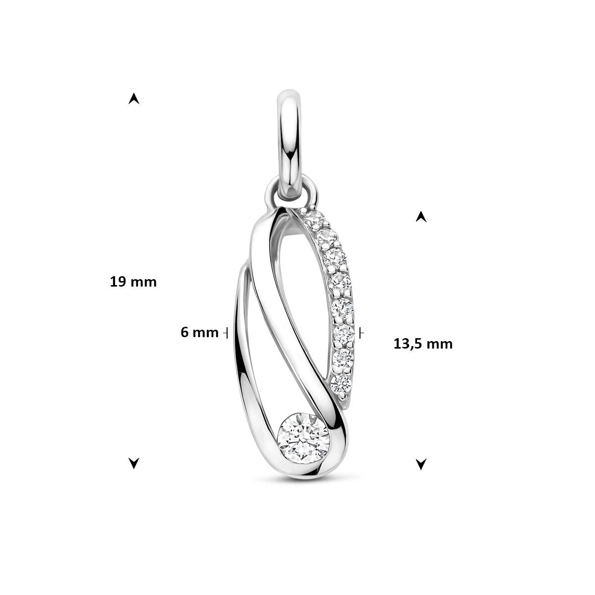 Pendentif en argent avec zircone – rhodié 925