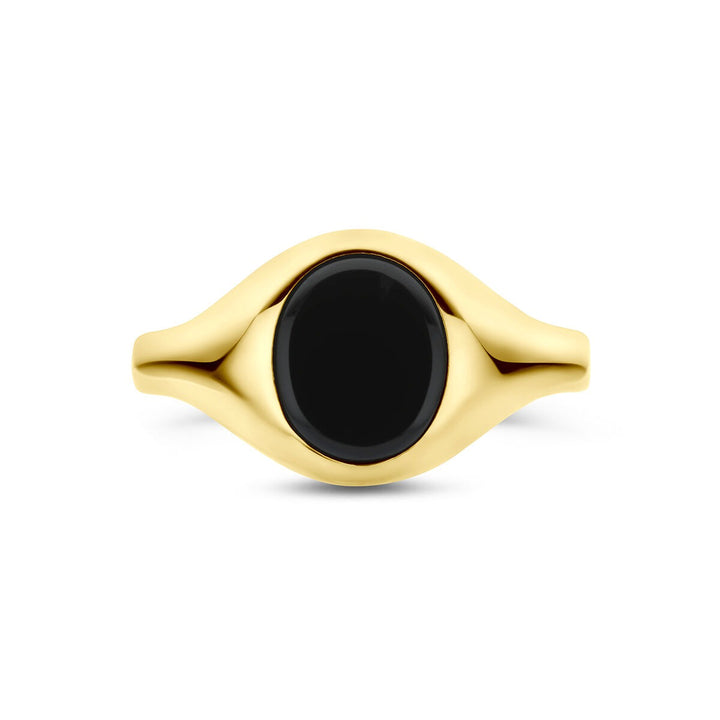 9k Geelgouden ring met onyx