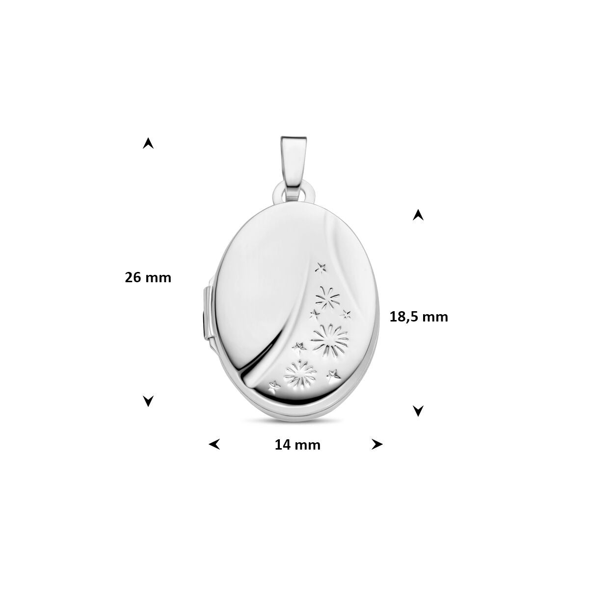 Médaillon en argent – ovale rhodié argent 925
