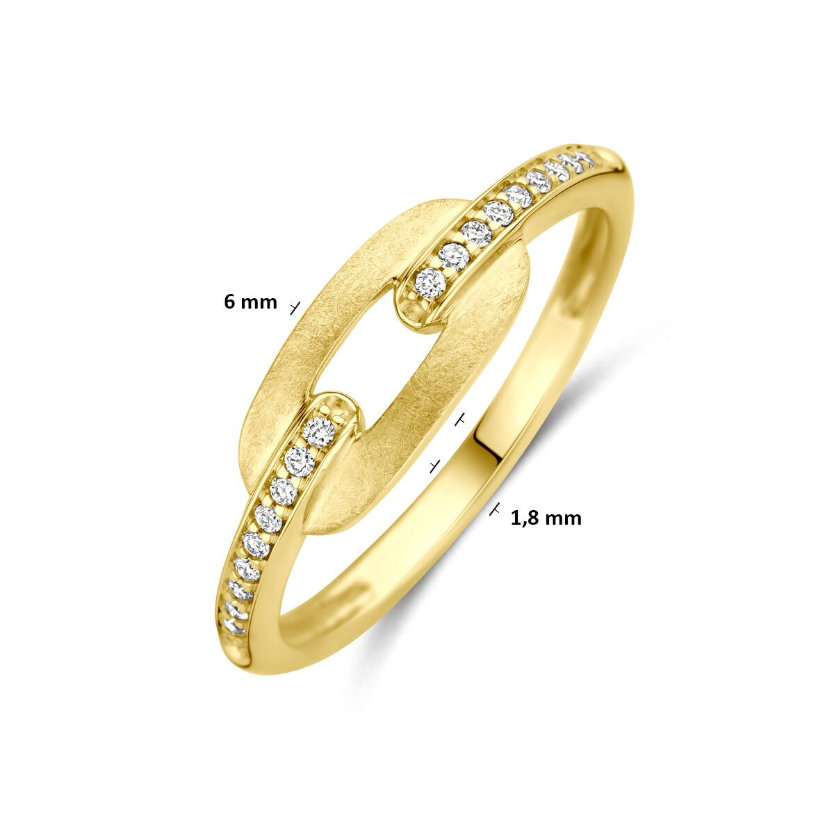 Bague pour femme en or jaune 14k avec diamant 0.08ct h si