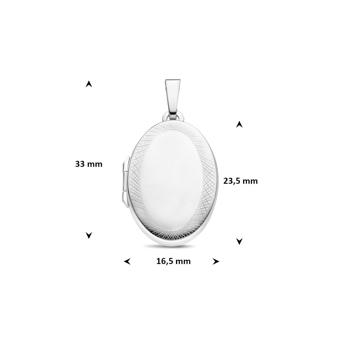 Médaillon argent – ovale rhodié argent 925
