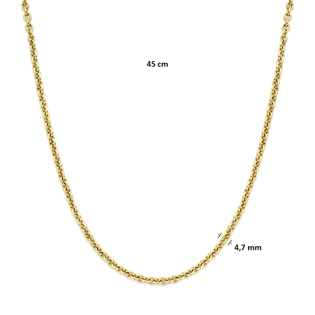 collier en or jaune 14k avec maille d'ancre