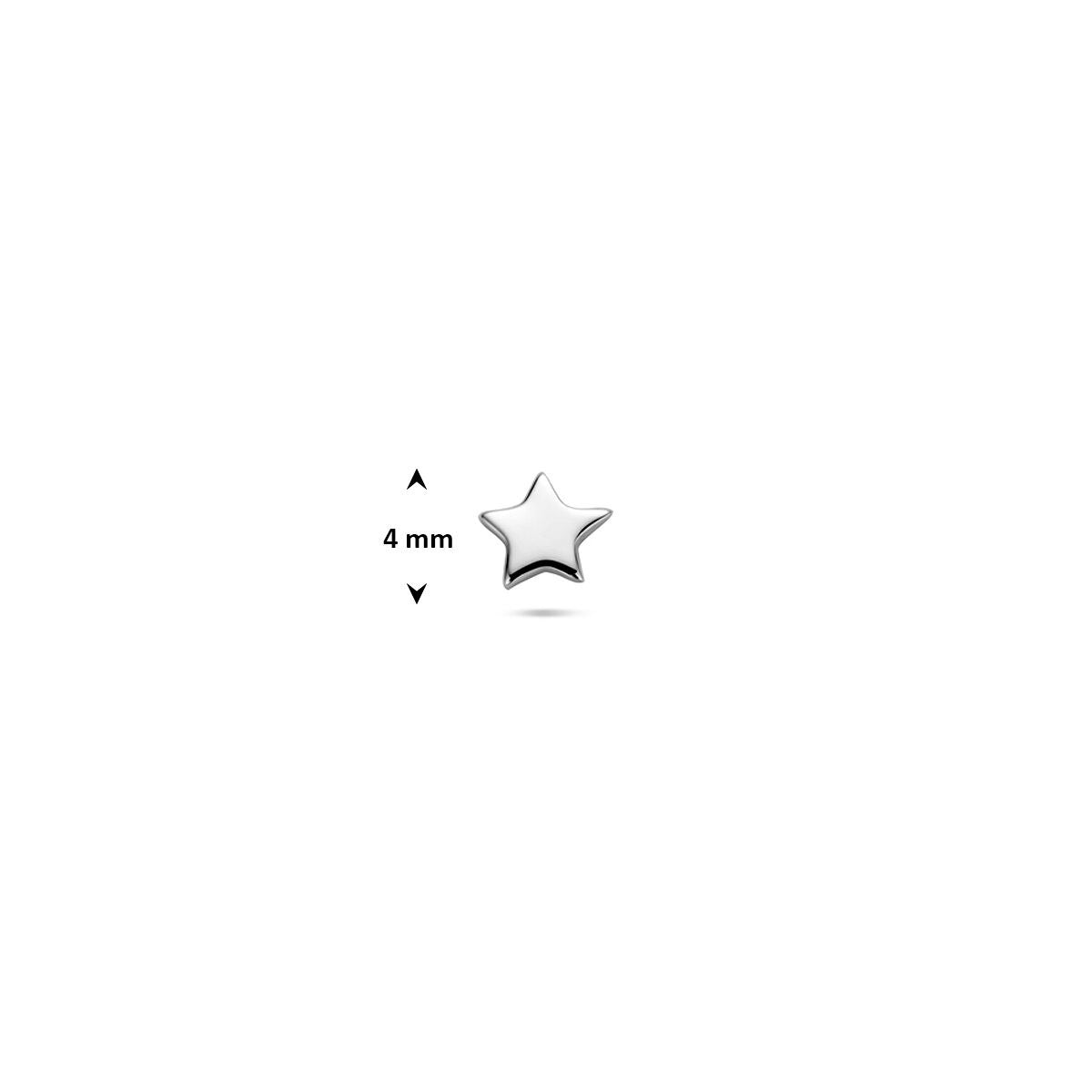 Piercing étoile à dos plat en argent – rhodié argent 925