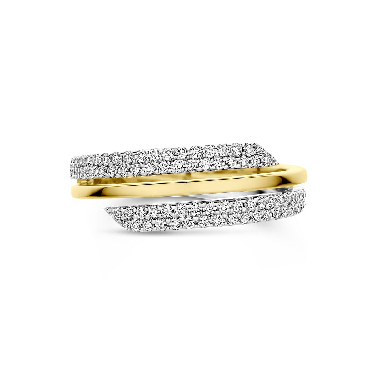 bague en or bicolore 14k avec diamant 0.40ct