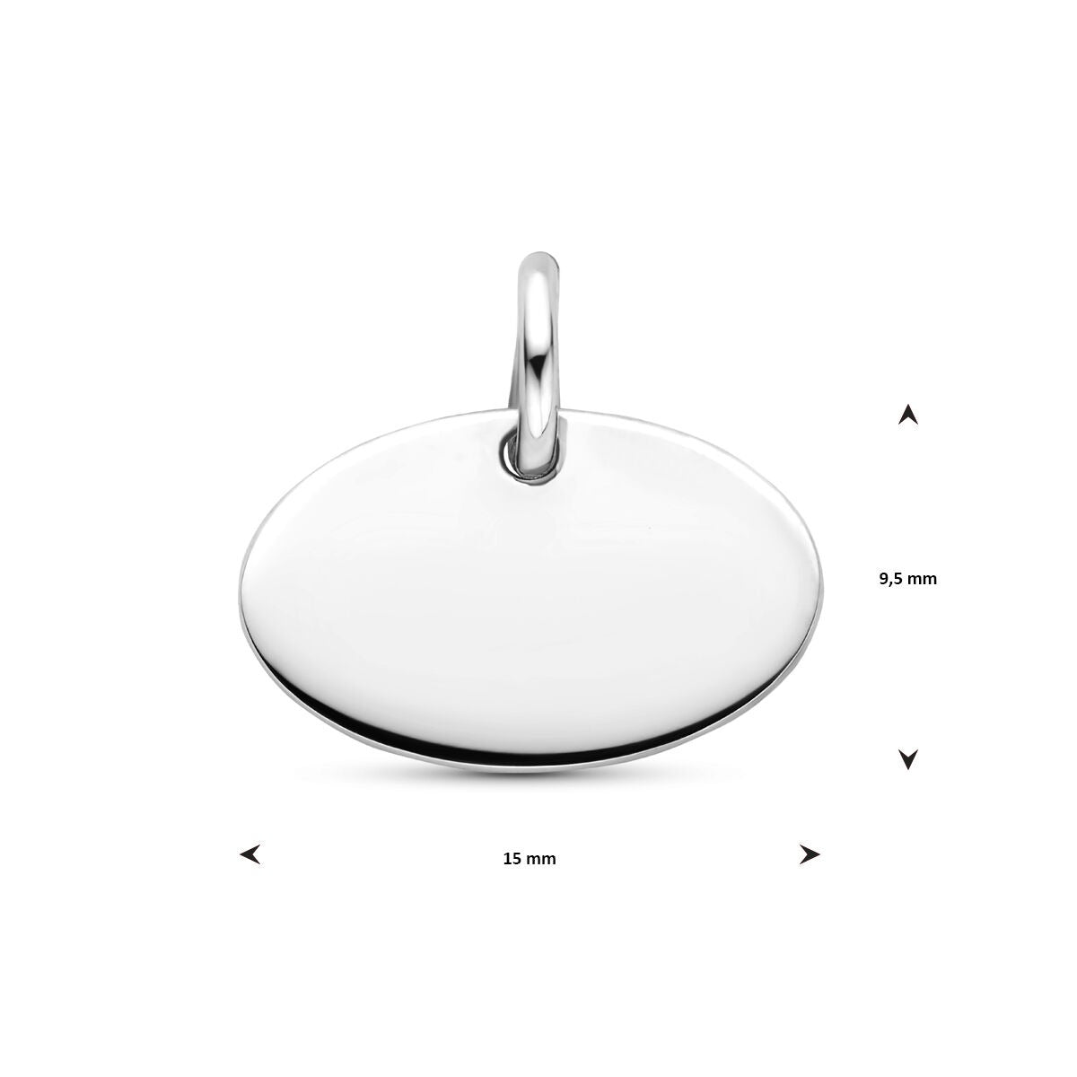 Pendentif en argent rhodié à graver 925